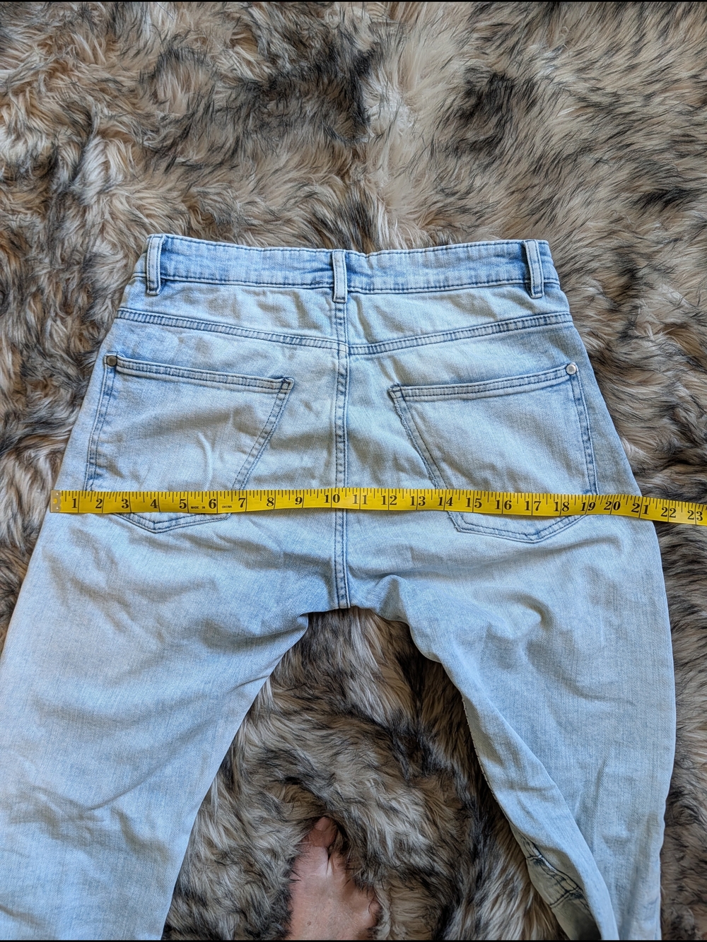 H&M Divided Light Wash Moto Biker Jeans Ribbed Knee Detail Size 30 - Picture 2 of 6